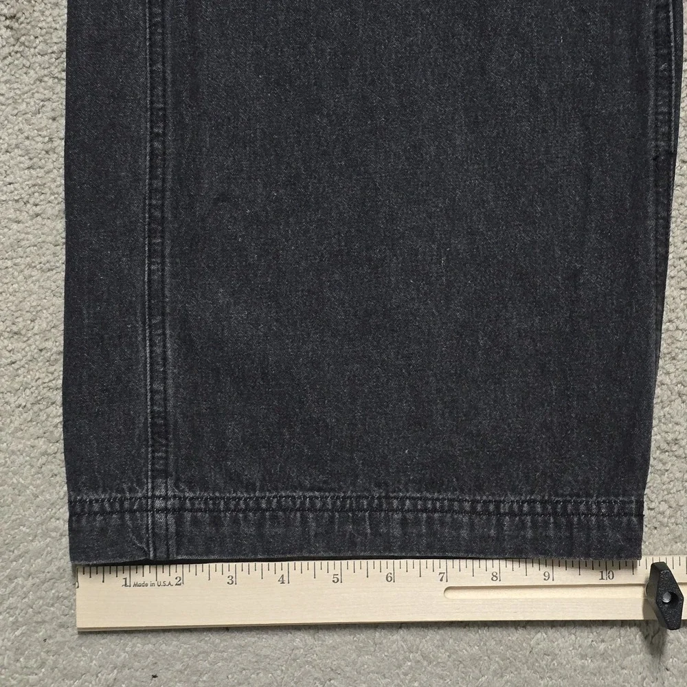 VTG Black Dart Double Knee Baggy Cargo Carpenter Jeans Mens M 33 Embroidered 90s